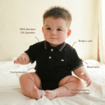 PETIT BEARY - Bamboo Classic Polo Bodysuit 0-12M