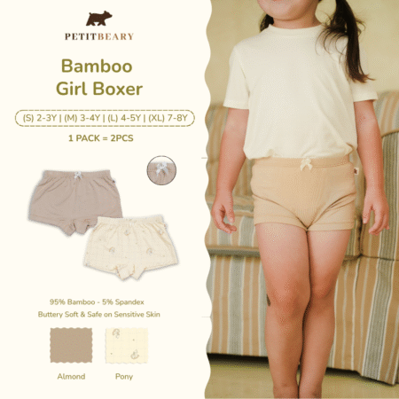 Bamboo Girl Boxer Brief 2-8Y Pack of 2pcs Cradle & Gallop | Boxer Anak Perempuan Petit Beary