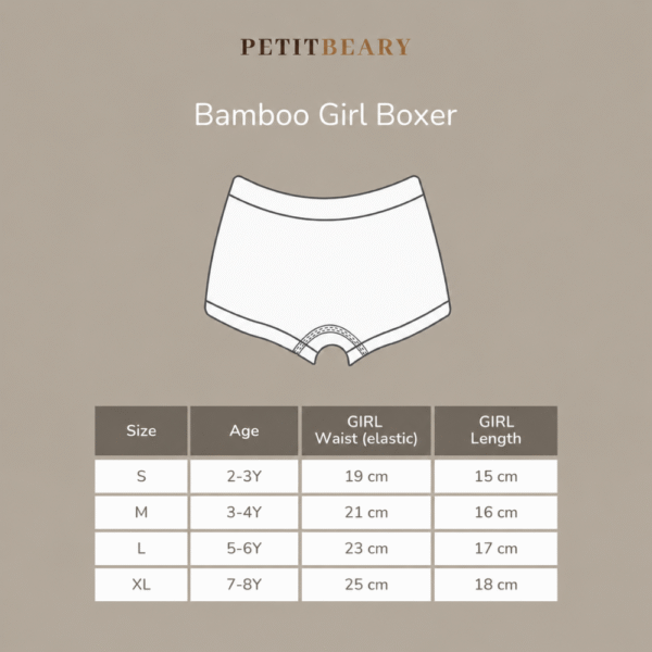 Bamboo Girl Boxer Brief 2-8Y Pack of 2pcs Cradle & Gallop | Boxer Anak Perempuan Petit Beary