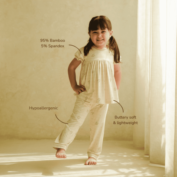 Bamboo Girl Puff Sleeve Pyjamas 1- 8Y | Petit Beary