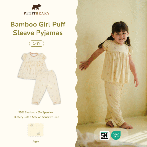 Bamboo Girl Puff Sleeve Pyjamas 1- 8Y | Petit Beary