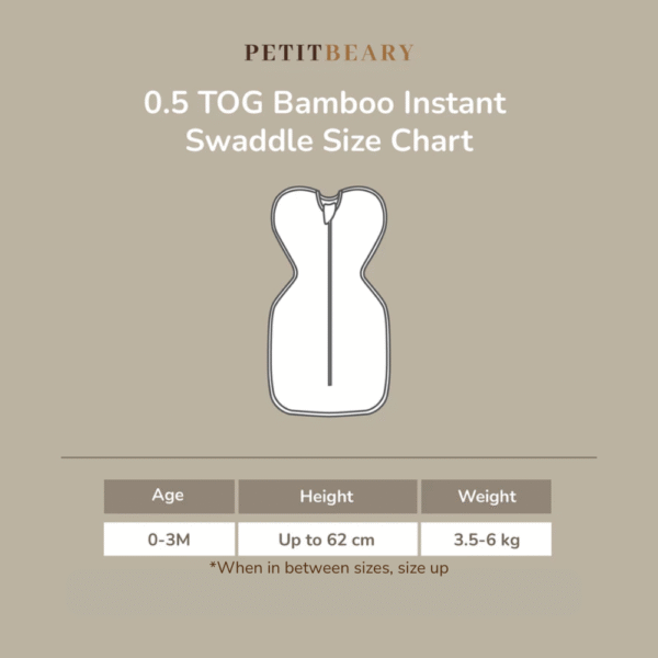 Bamboo Instant Swaddle Newborn 0- 3M Cradle & Gallop | Petit Beary