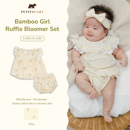 Bamboo Girl Ruffle Bloomer Set 0- 12M Cradle & Gallop | Petit Beary
