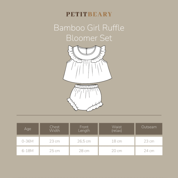 Bamboo Girl Ruffle Bloomer Set 0- 12M Cradle & Gallop | Petit Beary