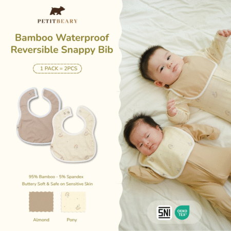 Bamboo Waterproof Reversible Snappy Bib pack of 2pcs Cradle & Gallop | Petit Beary
