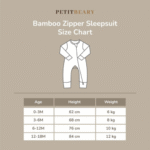Bamboo Long-Sleeve Zipper Sleepsuit 0-18M Cradle & Gallop| Petit Beary