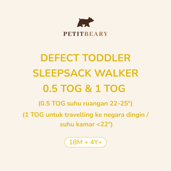 DEFECT TODDLER SLEEPSACK WALKER 0.5 TOG & 1 TOG
