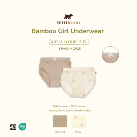Bamboo Girl Underwear Brief 2-8Y Pack of 2pcs Cradle & Gallop | Celana Dalam Anak Perempuan Petit Beary
