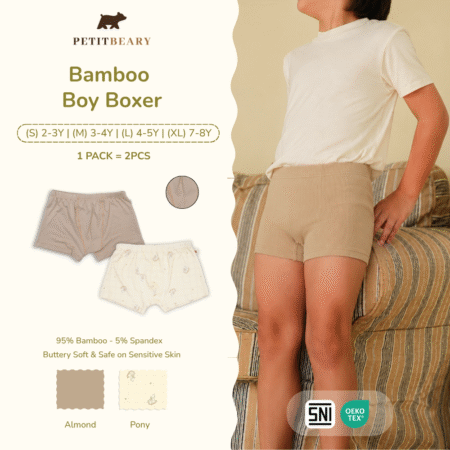 Bamboo Boy Boxer Brief 2-8Y Pack of 2pcs Cradle & Gallop | Boxer Anak Laki-Laki Petit Beary