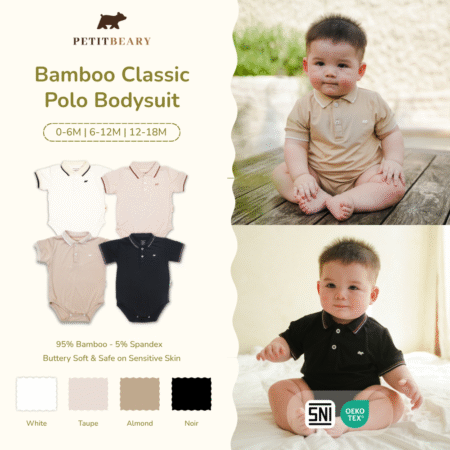 Bamboo Boy Classic Polo Bodysuit 0- 18M | Petit Beary