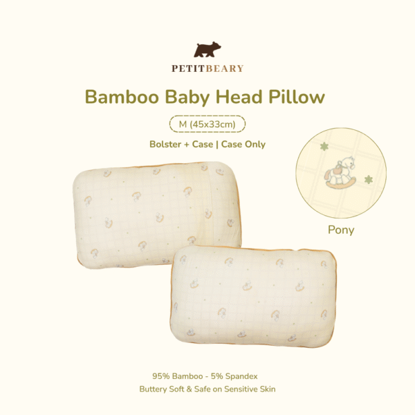 Bamboo Baby Toddler Head Pillow M 33x46cm Cradle & Gallop | Petit Beary